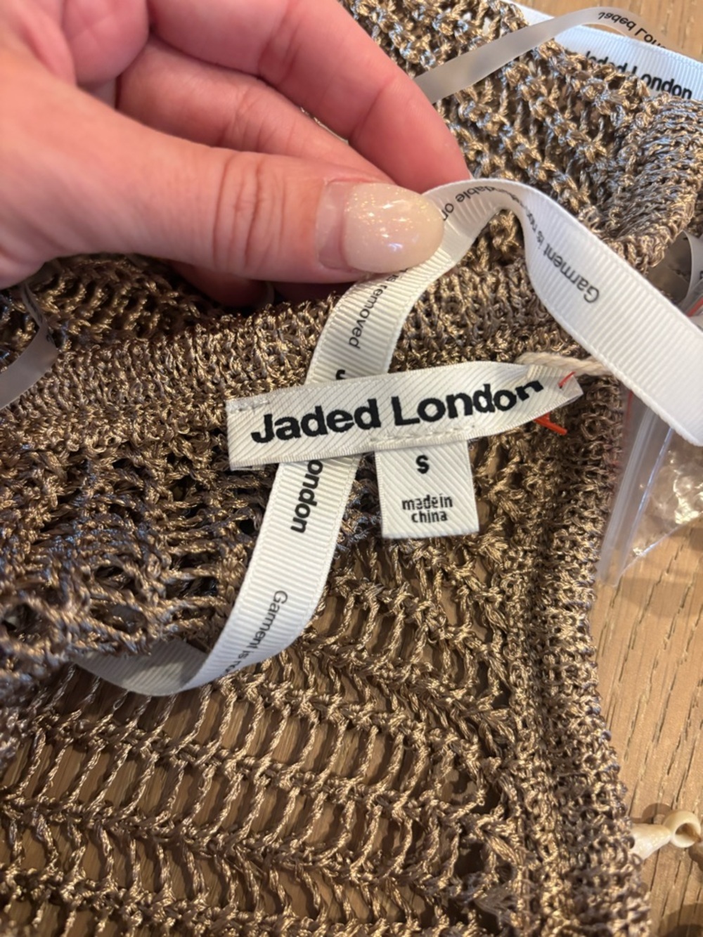 Jaded London Shells Vida Backless Crochet Maxi Dress Metallic Open Back Small - Picture 15 of 15